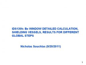 IDS 120 h Be WINDOW DETAILED CALCULATION SHIELDING