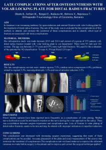 LATE COMPLICATIONS AFTER OSTEOSYNTHESIS WITH VOLAR LOCKING PLATE