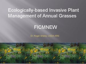 Ecologicallybased Invasive Plant Management of Annual Grasses FICMNEW