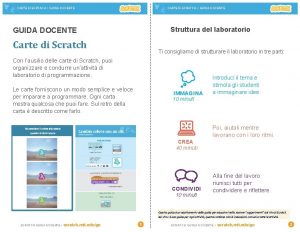 CARTE DI SCRATCH GUIDA DOCENTE CARTE DI SCRTACH