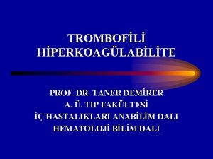 TROMBOFL HPERKOAGLABLTE PROF DR TANER DEMRER A TIP