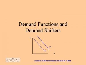 Demand Functions and Demand Shifters Lectures in MicroeconomicsCharles