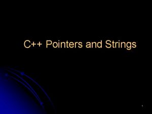 C Pointers and Strings 1 Pointers to anything