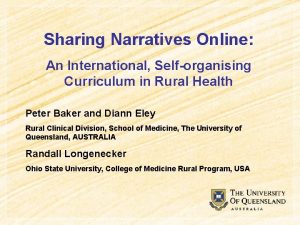 Sharing Narratives Online An International Selforganising Curriculum in
