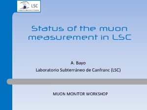 Status of the muon measurement in LSC A
