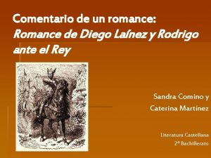 Comentario de un romance Romance de Diego Lanez