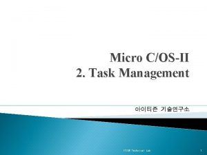 Micro COSII 2 Task Management ITISN Technical Lab