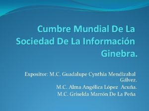 Cumbre Mundial De La Sociedad De La Informacin