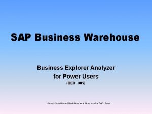 SAP Business Warehouse Business Explorer Analyzer for Power