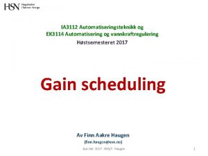 IA 3112 Automatiseringsteknikk og EK 3114 Automatisering og