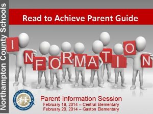 Northampton County Schools Read to Achieve Parent Guide