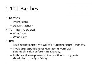 1 10 Barthes Barthes Impressions Death Author Turning