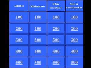 Suivi et documentation Agitation Mdicaments Effets secondaires 100