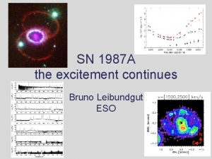 SN 1987 A the excitement continues Bruno Leibundgut