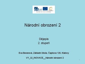 Nrodn obrozen 2 Djepis 2 stupe Eva Beranov