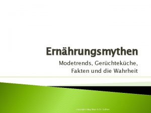 Ernhrungsmythen Modetrends Gerchtekche Fakten und die Wahrheit copyright