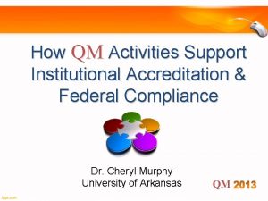 How QM Activities Support Institutional Accreditation Federal Compliance