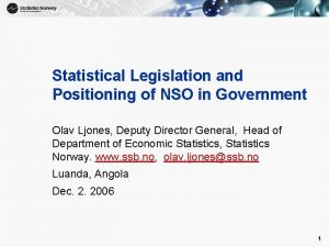 1 Statistical Legislation and Positioning of NSO in