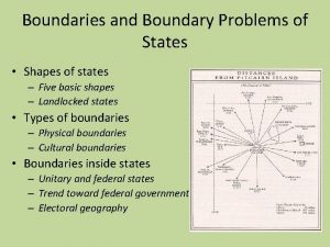 Boundaries and Boundary Problems of States Shapes of