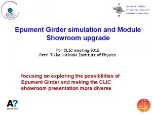 Epument Girder simulation and Module Showroom upgrade For