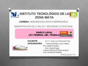 INSTITUTO TECNOLGICO DE LA ZONA MAYA CARRERA INGENIERA