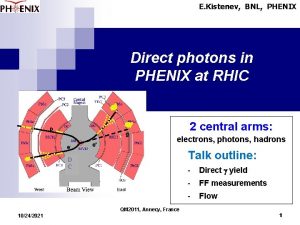 E Kistenev BNL PHENIX Direct photons in PHENIX