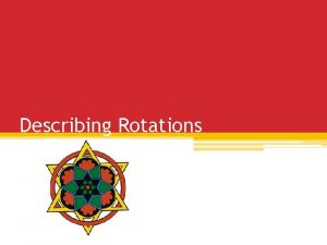 Describing Rotations Rotational Symmetry in Nature Rotational Symmetry