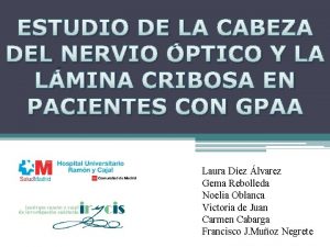 ESTUDIO DE LA CABEZA DEL NERVIO PTICO Y