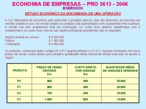ECONOMIA DE EMPRESAS PRO 2613 2006 EXERCCIO ESTUDO