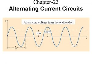 Chapter23 Alternating Current Circuits Alternating Signal The rms