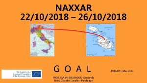 NAXXAR 22102018 26102018 G O A L PROF