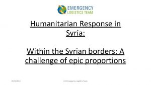 Humanitarian Response in Syria Within the Syrian borders