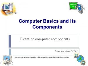 Computer Basics and its Components Examine computer components