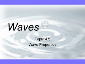 Waves Topic 4 5 Wave Properties Wave Behaviour