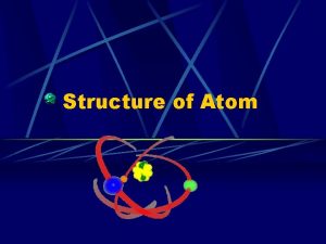 Structure of Atom Atom Smallest particle of an