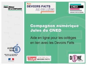 Compagnon numrique Jules du CNED Aide en ligne