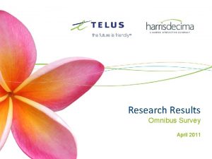 Research Results Omnibus Survey April 2011 Research Approach