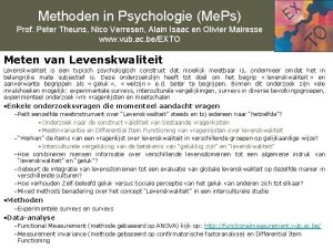 Methoden in Psychologie Me Ps Prof Peter Theuns