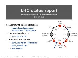 LHC status report Massimiliano FERROLUZZI LHC Programme Coordinator