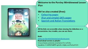 Welcome to the Parsley Mimblewood Lesson Plan Weve