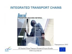 INTEGRATED TRANSPORT CHAINS TRANSPORT TEACHING MATERIAL Transparencies 2003