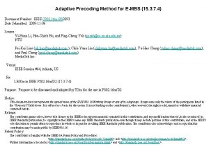 Adaptive Precoding Method for EMBS 15 3 7