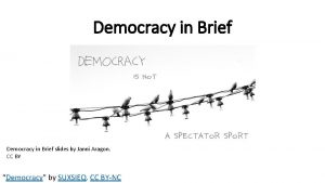 Democracy in Brief slides by Janni Aragon CC