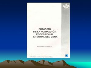 Desarrollo de la Formacin Profesional Integral El proceso