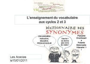 Une animation instructive ducative PEDAGOGIQUE Les Acacias le