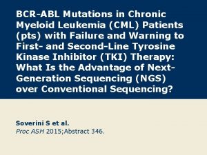 BCRABL Mutations in Chronic Myeloid Leukemia CML Patients