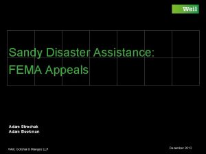 Sandy Disaster Assistance FEMA Appeals Adam Strochak Adam