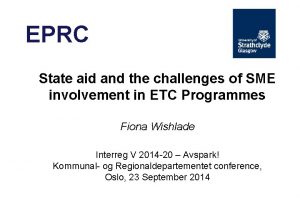 EPRC State aid and the challenges of SME