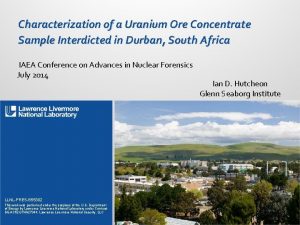 Characterization of a Uranium Ore Concentrate Sample Interdicted