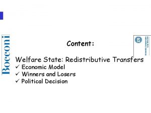 Political Economics Riccardo Puglisi Lecture 5 Content Welfare